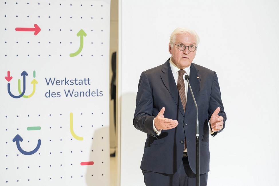 Archivbild: Bundespräsident Steinmeier bei der Präsentation der Ergebnisse der Werkstattgespräche in Erlangen im November 2023
